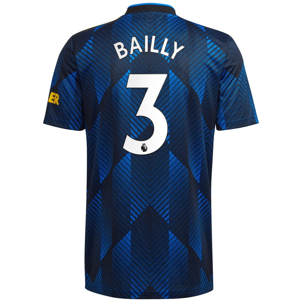 Manchester United Third Blue Jersey Shirt 2021-22 player Eric Bailly printing for Men