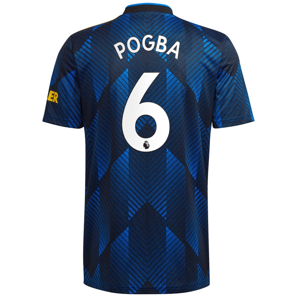 Manchester United Third Blue Jersey Shirt 2021-22 player Paul Pogba printing for Men