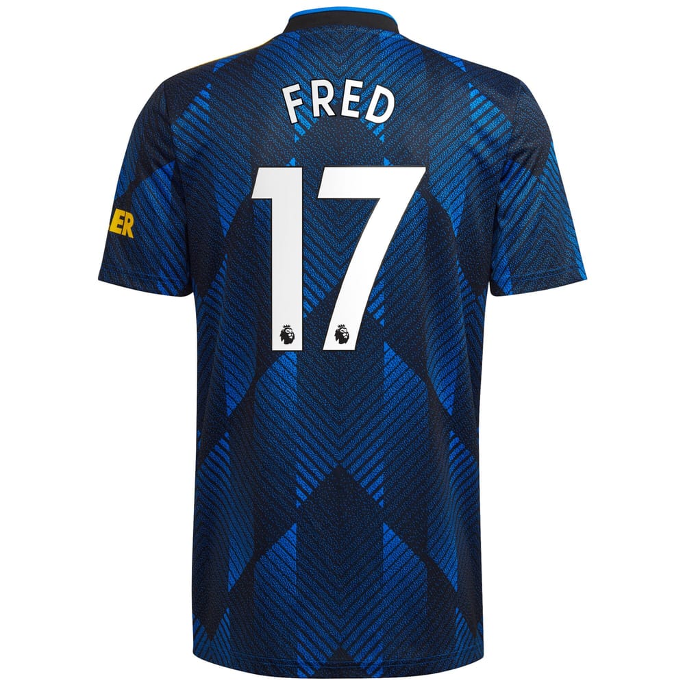 Manchester United Third Blue Jersey Shirt 2021-22 player Fred printing for Men