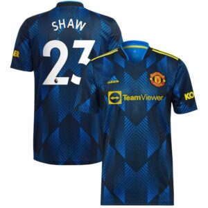 Manchester United Third Blue Jersey Shirt 2021-22 player Luke Shaw printing for Men