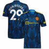 Manchester United Third Blue Jersey Shirt 2021-22 player Aaron Wan-Bissaka printing for Men