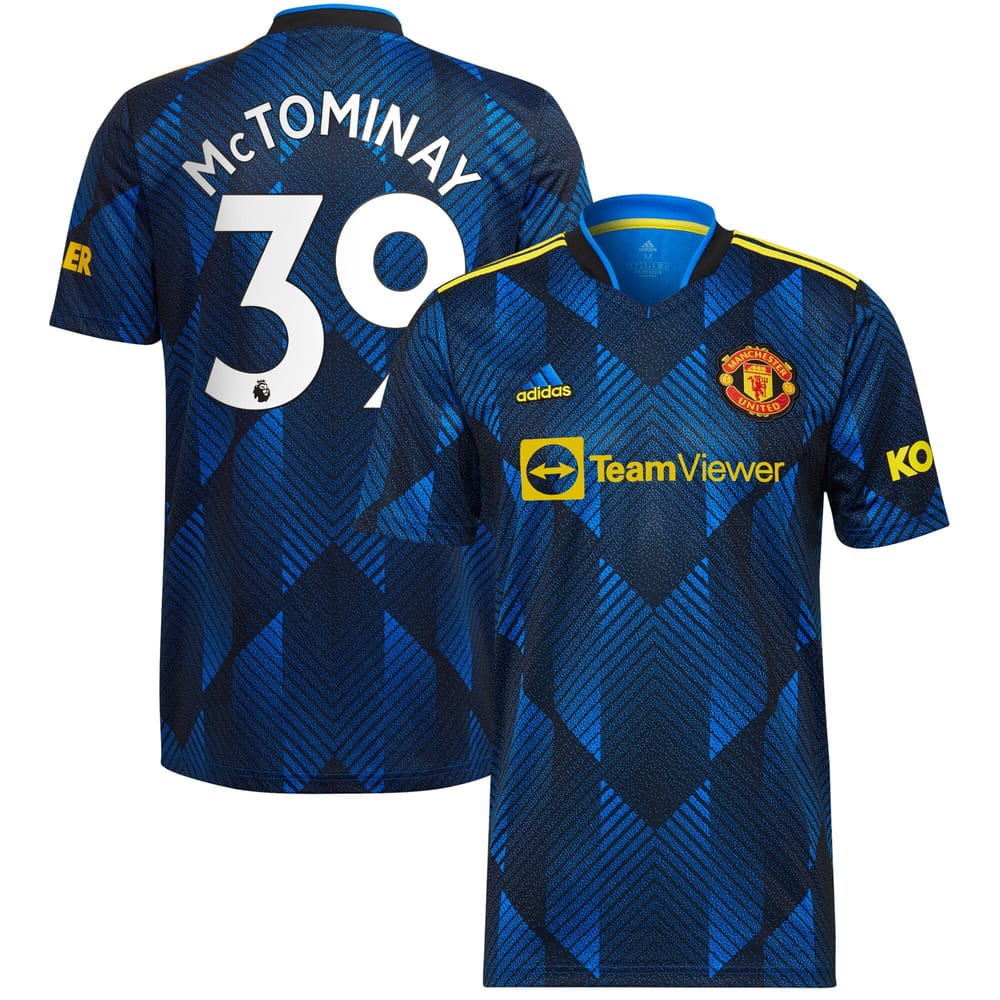 Manchester United Third Blue Jersey Shirt 2021-22 player Scott McTominay printing for Men