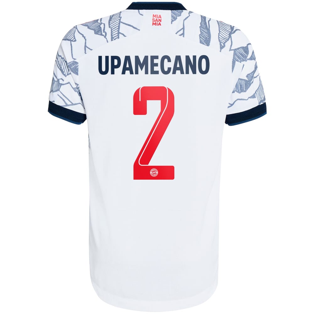 Bayern Munich Third White Jersey Shirt 2021-22 player Dayot Upamecano printing for Men