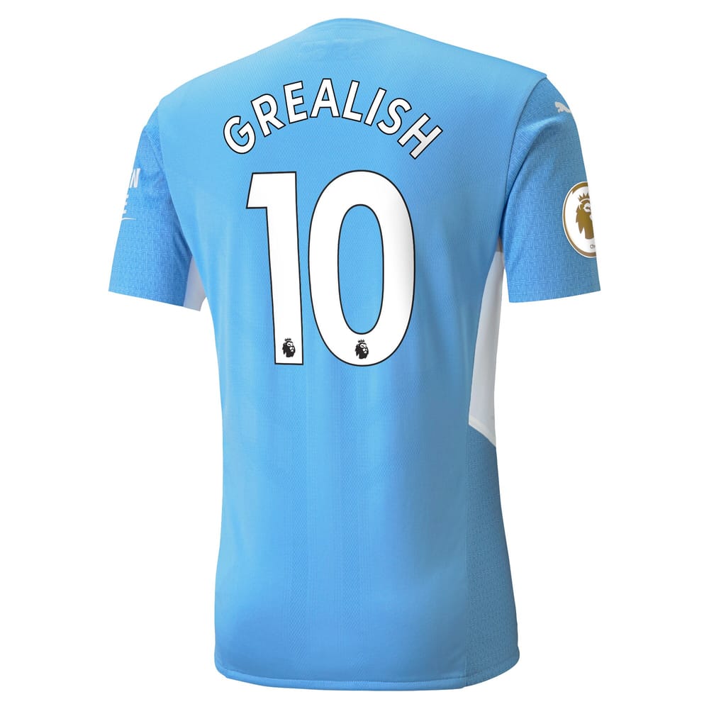 Manchester City Home Light Blue Jersey Shirt 2021-22 player Jack Grealish printing for Men