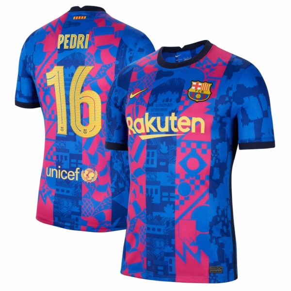 Barcelona Third Blue Jersey Shirt 2021-22 player Pedri printing for Men