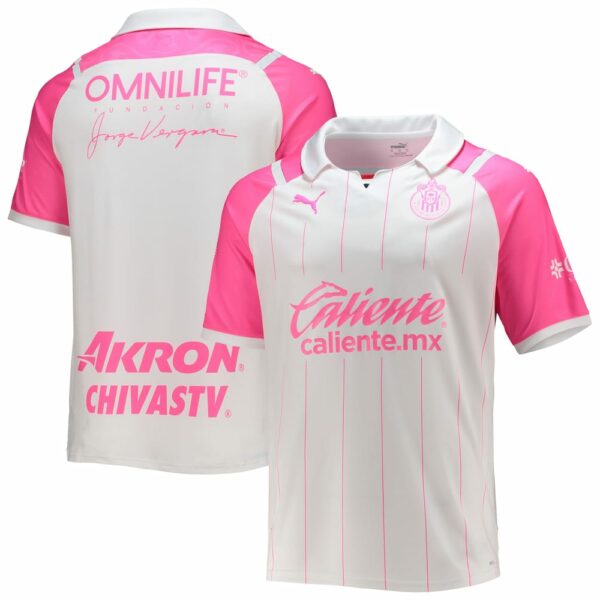 Chivas White/Pink Jersey Shirt 2021-22 for Men