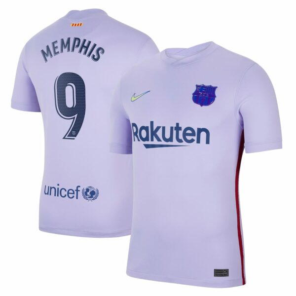 Barcelona Away Purple Jersey Shirt 2021-22 player Memphis Depay printing for Men