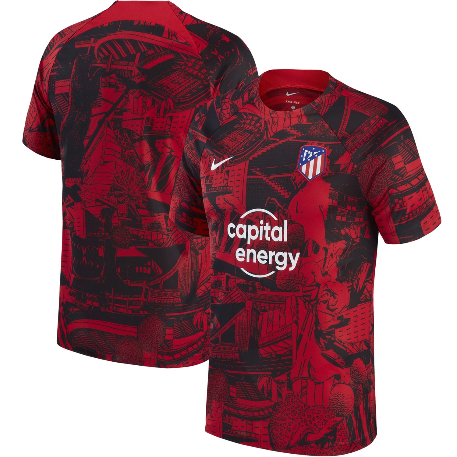 Calma Reunión mostaza Atletico de Madrid Pre-Match Red Jersey Shirt 2021-22 for Men
