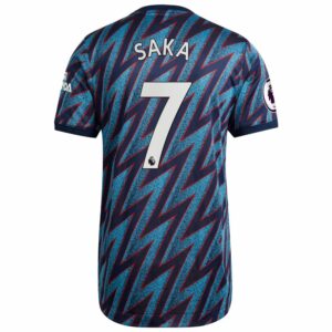 Arsenal Third Blue Jersey Shirt 2021-22 player Bukayo Saka printing for Men