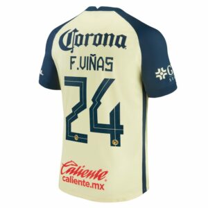 Club America Home Yellow Jersey Shirt 2021-22 player Federico Viñas printing for Men