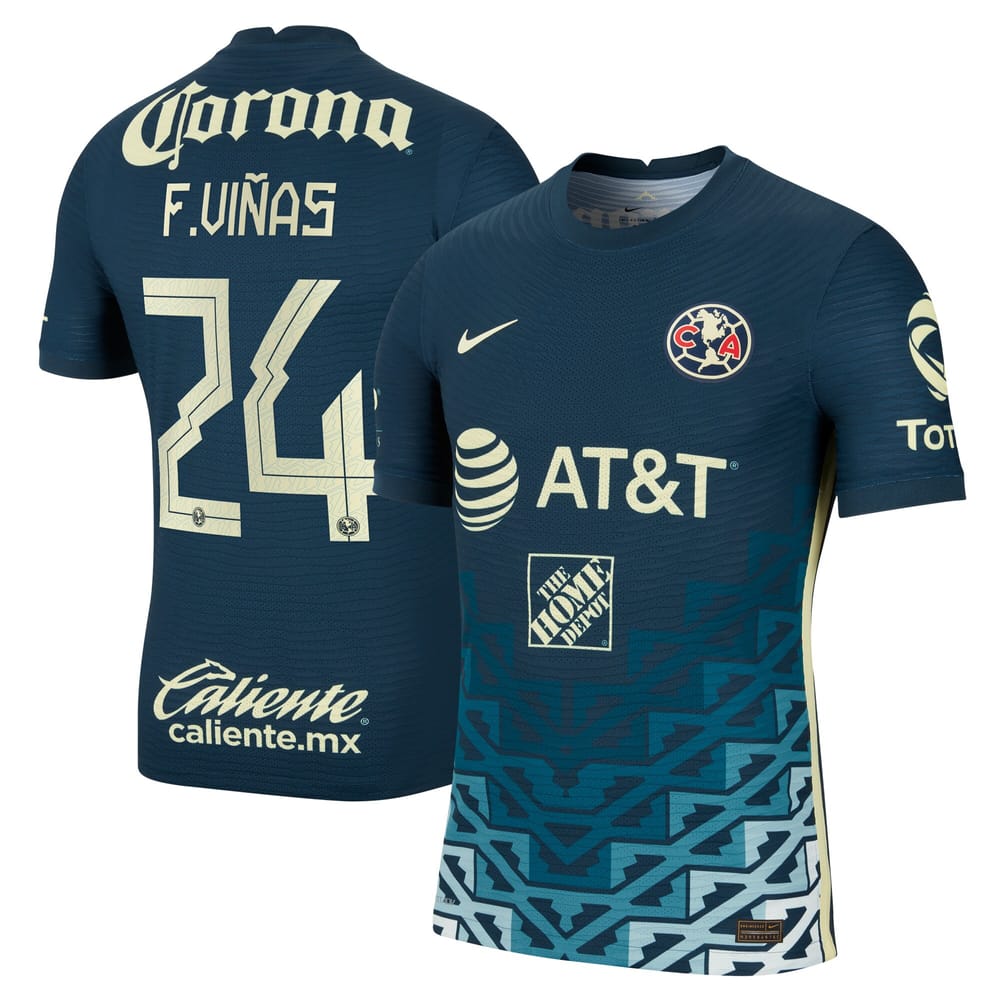 Club America Away Navy Jersey Shirt 2021-22 player Federico Viñas printing for Men