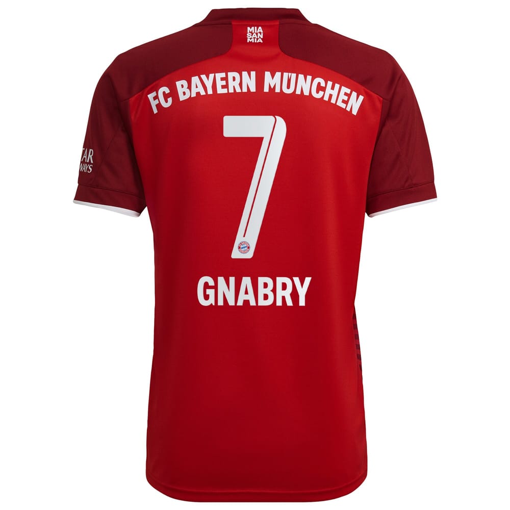 Bayern Munich Home Red Jersey Shirt 2021-22 player Serge Gnabry printing for Men