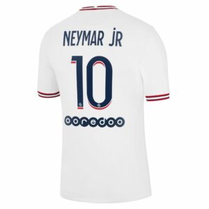 Paris Saint-Germain Fourth White Jersey Shirt 2021-22 player Neymar Jr. printing for Men