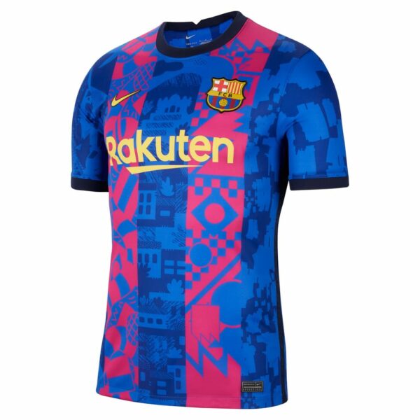 Barcelona Third Blue Jersey Shirt 2021-22 player Pierre-Emerick Aubameyang printing for Men