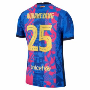 Barcelona Third Blue Jersey Shirt 2021-22 player Pierre-Emerick Aubameyang printing for Men