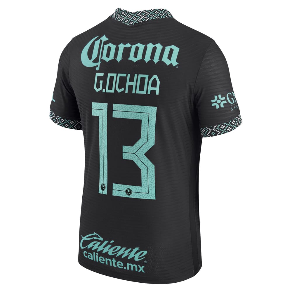 Club America Third Black Jersey Shirt 2021-22 player Guillermo Ochoa printing for Men