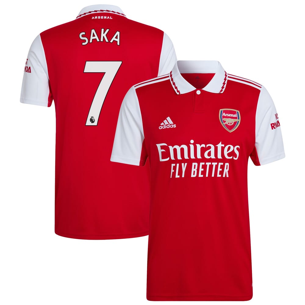 Arsenal Home Red Jersey Shirt 2022-23 player Bukayo Saka printing for Men