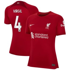 Virgil Van Dijk Liverpool Women's 2022/23 Home Player Jersey - Red
