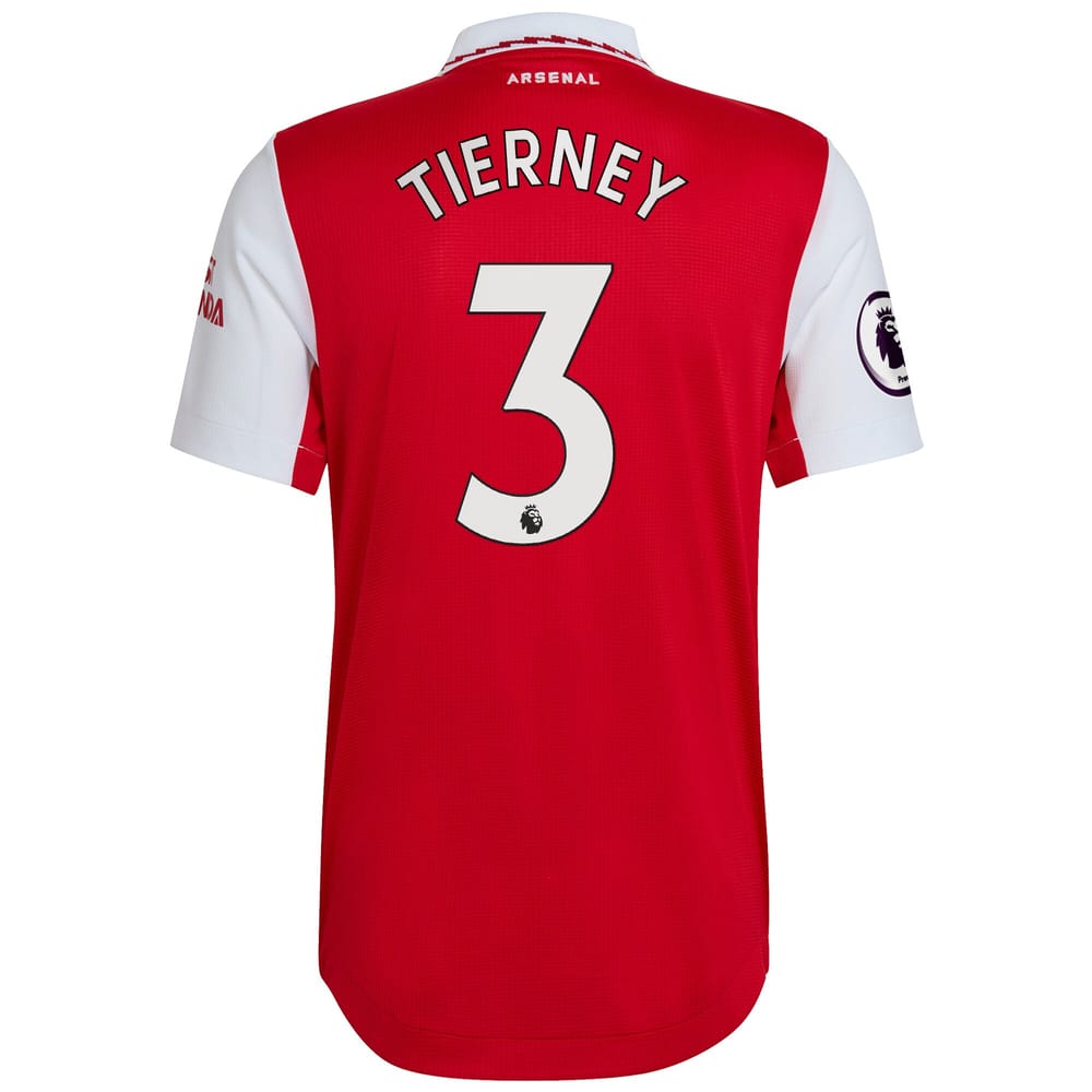 Arsenal Home Red Jersey Shirt 2022-23 player Kieran Tierney printing for Men