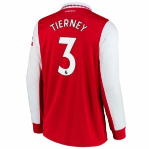Arsenal Home Long Sleeve Red Jersey Shirt 2022-23 player Kieran Tierney printing for Men