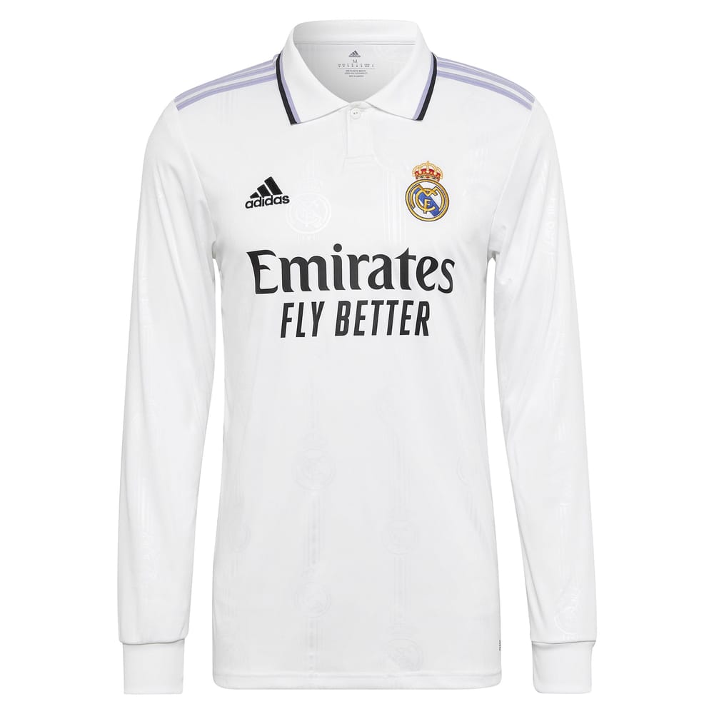 Real Madrid Home Long Sleeve White Jersey Shirt 2022-23 for Men