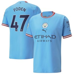 Phil Foden Manchester City 2022/23 Home Authentic Player Jersey - Sky Blue