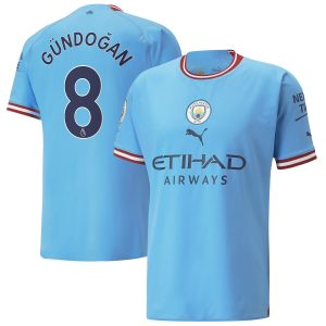 Ilkay Gündogan Manchester City 2022/23 Home Authentic Player Jersey - Sky Blue