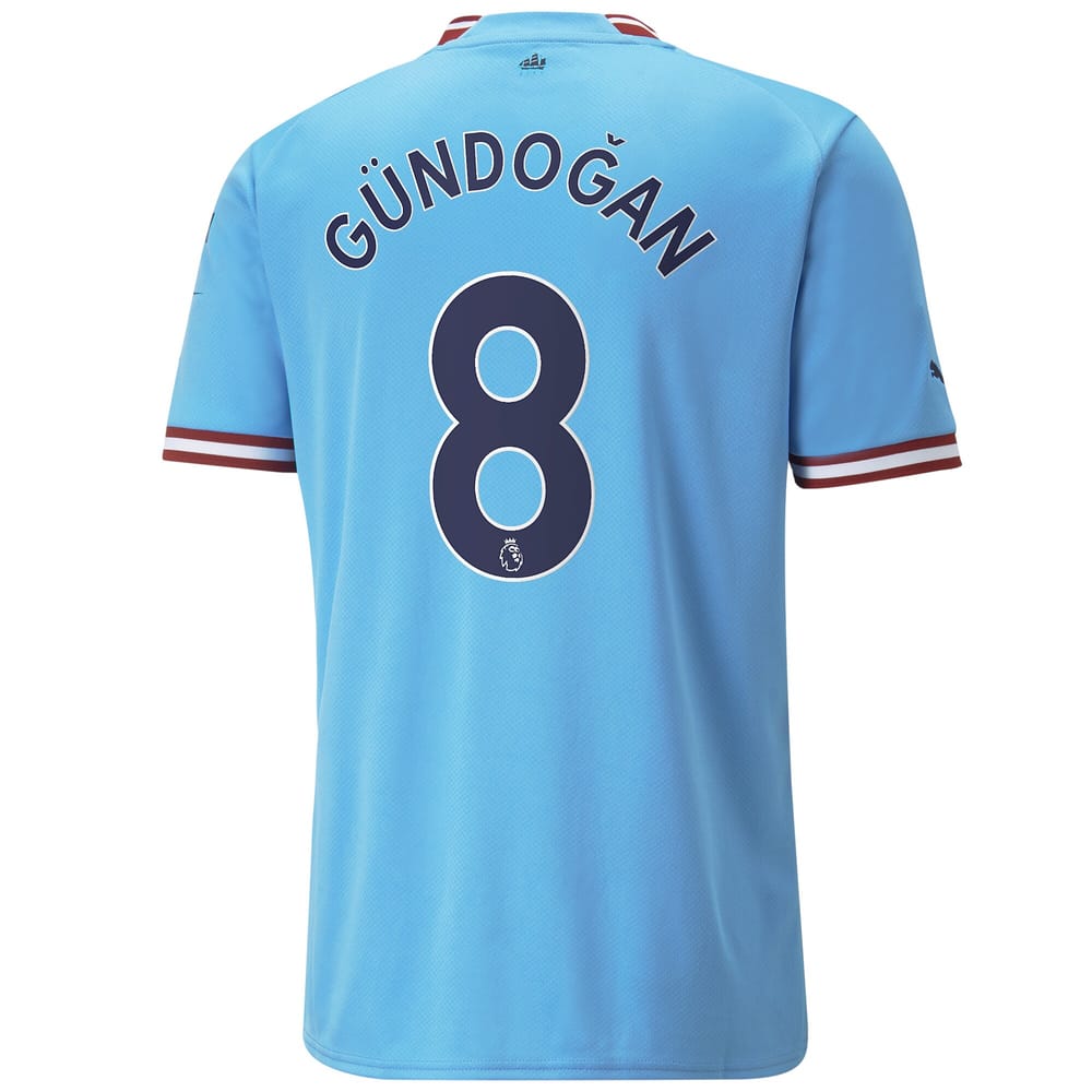 Manchester City Home Sky Blue Jersey Shirt 2022-23 player Ilkay Gündogan printing for Men
