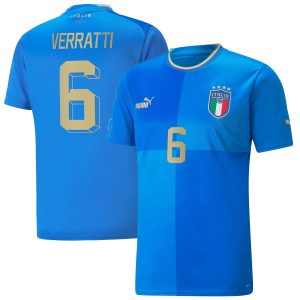 Marco Verratti Italy National Team 2022/23 Home Player Jersey - Blue