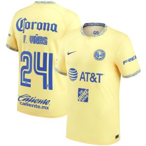 Federico Viñas Club America 2022/23 Home Player Jersey - Yellow