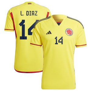 Luis Diaz Colombia National Team 2022/23 Home Player Jersey - Yellow