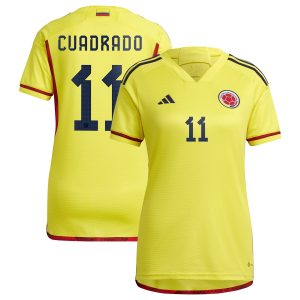 Juan Cuadrado Colombia National Team Women's 2022/23 Home Player Jersey - Yellow