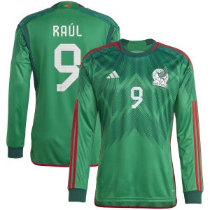 Raul Jimenez Mexico National Team 2022/23 Home Long Sleeve Jersey - Green