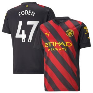 Phil Foden Manchester City 2022/23 Away Player Jersey - Black