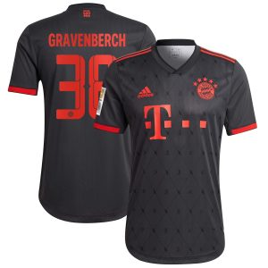 Ryan Gravenberch Bayern Munich 2022/23 Third Authentic Player Jersey - Charcoal