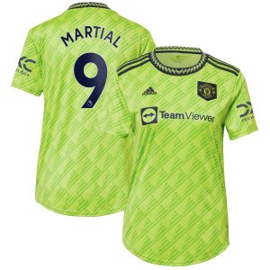 Anthony Martial Manchester United Women's 2022/23 Third Player Jersey - Neon Green