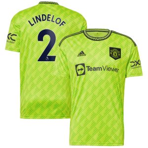 Victor Lindelof Manchester United 2022/23 Third Player Jersey - Neon Green