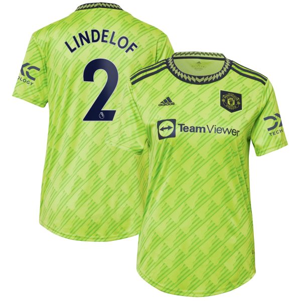 Victor Lindelof Manchester United Women's 2022/23 Third Player Jersey - Neon Green