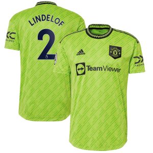 Victor Lindelof Manchester United 2022/23 Third Authentic Player Jersey - Neon Green