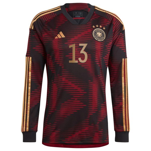 Thomas Müller Germany National Team 2022/23 Away Long Sleeve Player Jersey - Black