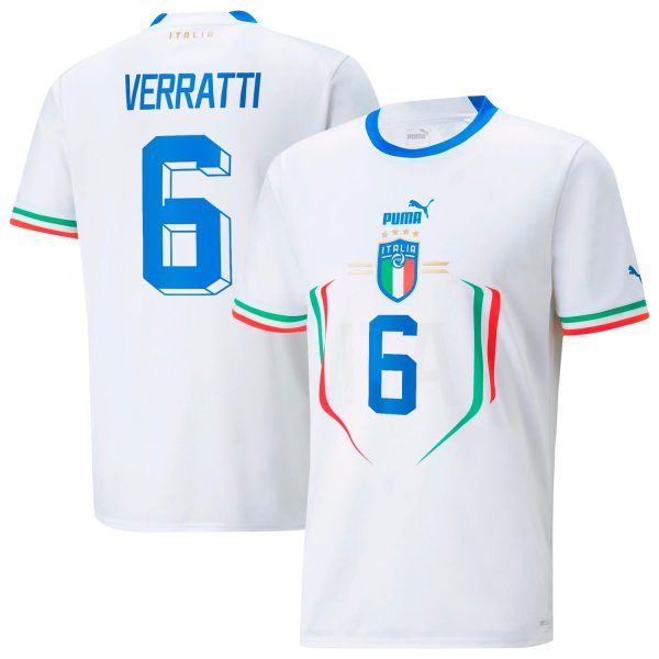 Marco Verratti Italy National Team 2022/23 Away Player Jersey - White