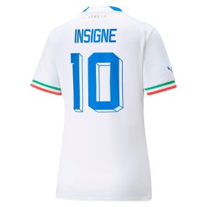 Lorenzo Insigne Italy National Team Women's 2022/23 Away Player Jersey - White