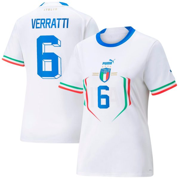 Marco Verratti Italy National Team Women's 2022/23 Away Player Jersey - White