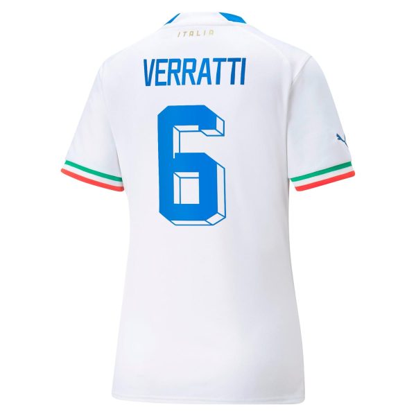 Marco Verratti Italy National Team Women's 2022/23 Away Player Jersey - White