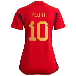 Pedri Spain National Team Women's 2022/23 Home Player Jersey - Red