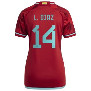 Luis Diaz Colombia National Team Women's 2022/23 Away Player Jersey - Red