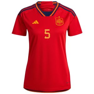 Sergio Busquets Spain National Team Women's 2022/23 Home Player Jersey - Red