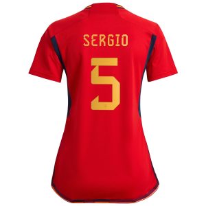 Sergio Busquets Spain National Team Women's 2022/23 Home Player Jersey - Red