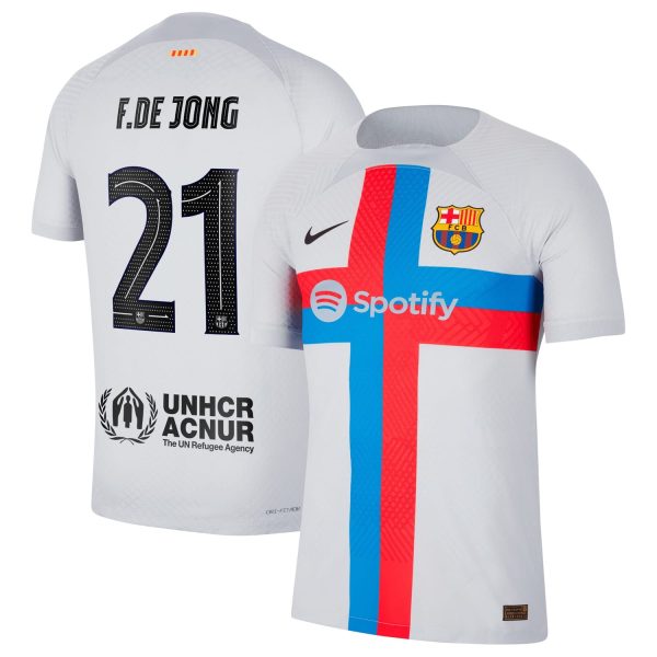Frenkie de Jong Barcelona 2022/23 Third Match Authentic Player Jersey - Gray