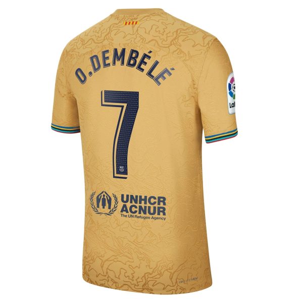 Ousmane Dembele Barcelona 2022/23 Away Authentic Player Jersey - Gold
